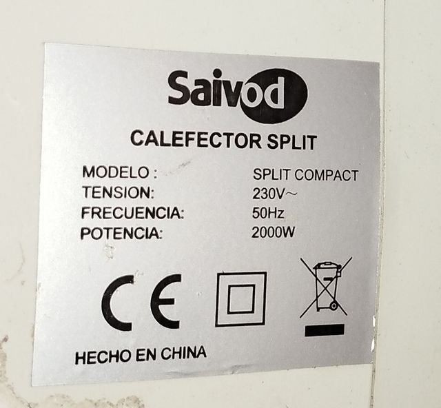 CALEFACTOR SAIVOD SPLIT COMPACT-MANDO A DISTANCIA