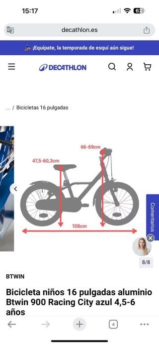 Bicicleta Btwin 16" niño