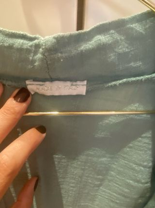 Chaqueta kimono lino verde - Talla única