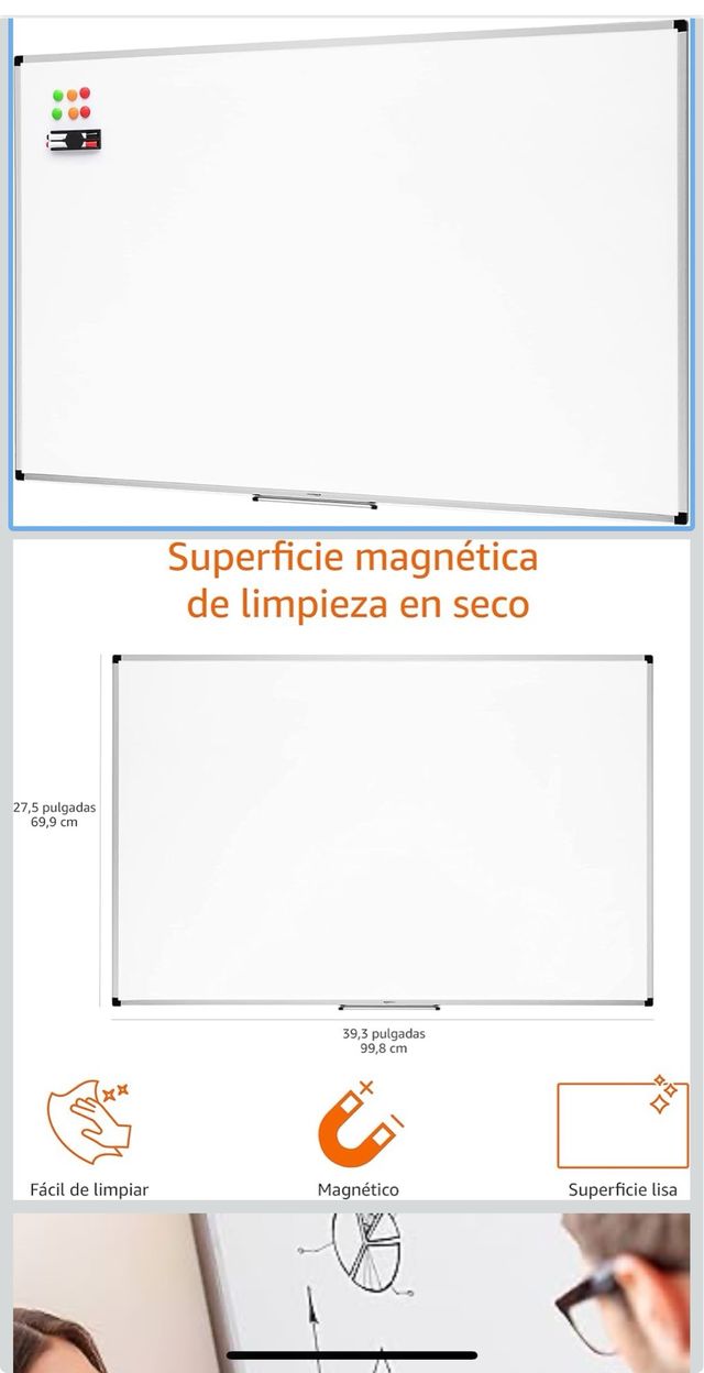Pizarra blanca magnética