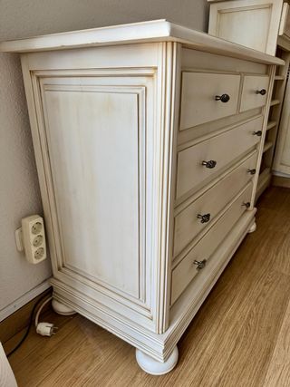 Cómoda blanca madera maciza