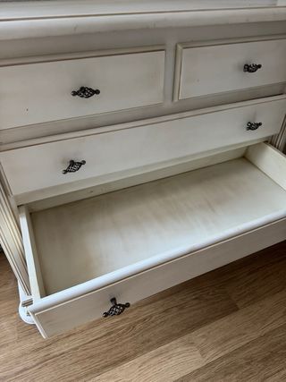 Cómoda blanca madera maciza