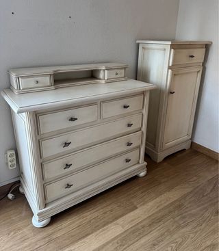 Cómoda blanca madera maciza