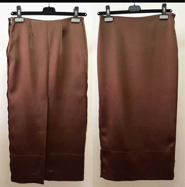 Falda satín ZW Collection Zara