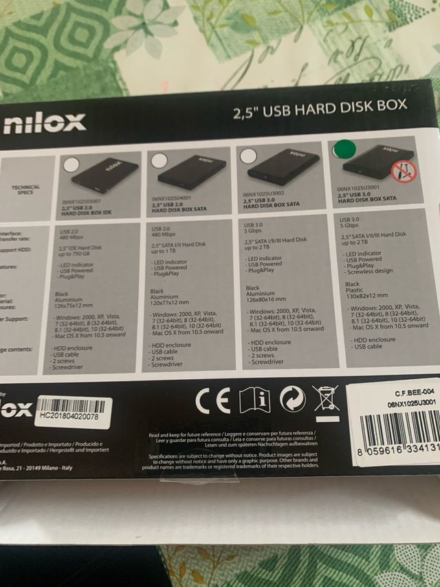 Nilox 2,5" USB Hard Disk Box