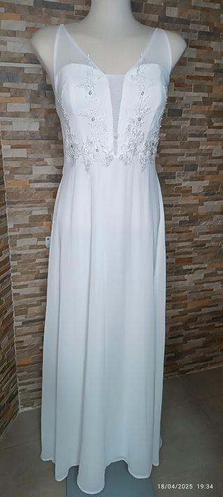 Vestido Blanco Fiesta Largo