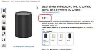 Elevar el cubo de basura, 12 L, metal