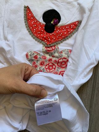 Camiseta Feria mujer flamenca bordada T.S. 7€