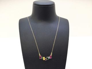 cadena oro 18k con piedra con circonita 22cm