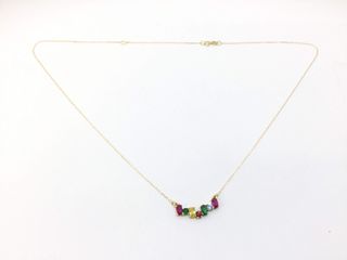 cadena oro 18k con piedra con circonita 22cm