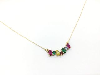 cadena oro 18k con piedra con circonita 22cm