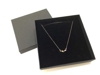 cadena oro 18k con piedra con circonita 22cm