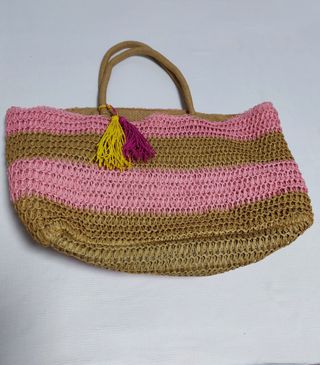 Bolsa playa - Rosa y marrón claro 