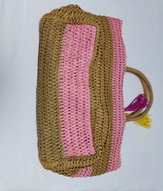 Bolsa playa - Rosa y marrón claro 