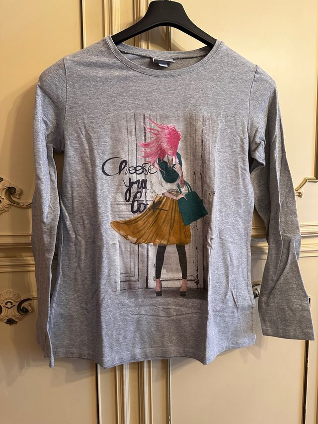 Maglietta ragazza, manica lunga, stampa