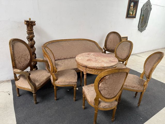 Conjunto de sillería estilo Luis XV,