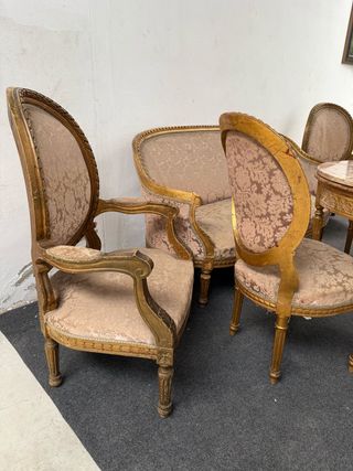 Conjunto de sillería estilo Luis XV,