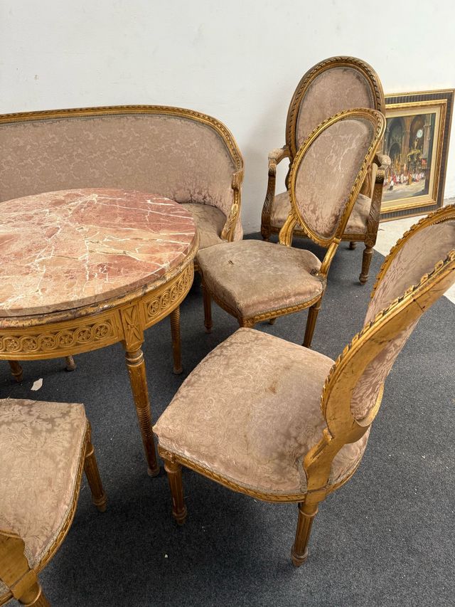 Conjunto de sillería estilo Luis XV,