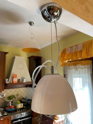 COPPIA Lampadari  moderno bianco e giallo