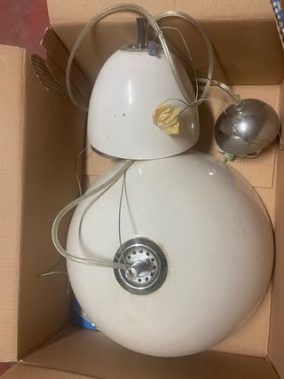 COPPIA Lampadari  moderno bianco e giallo