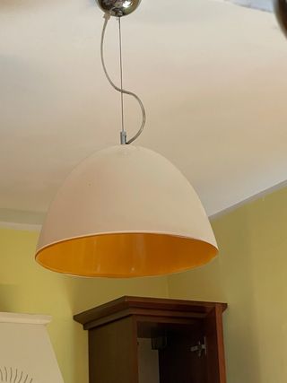 COPPIA Lampadari  moderno bianco e giallo