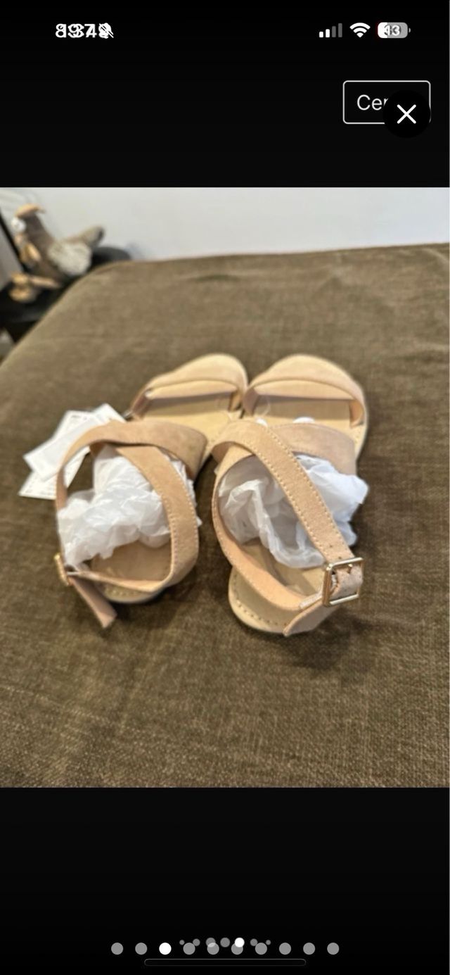 Sandalias beige piel
