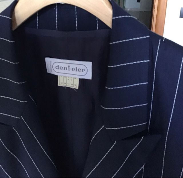 Completo giacca e gonna Deni Cler blu e bianco