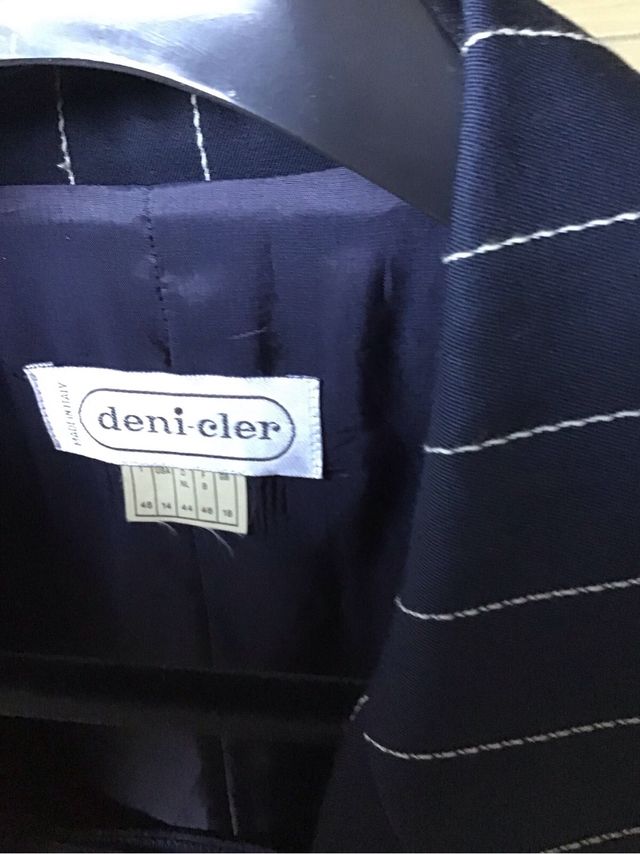 Completo giacca e gonna Deni Cler blu e bianco