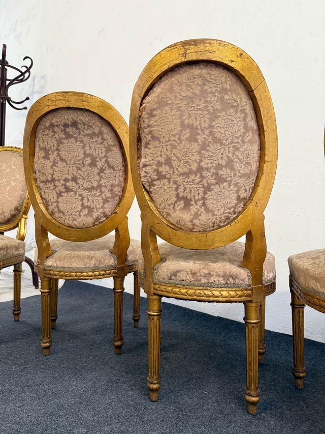 Conjunto de 4 sillas estilo Luis XV,