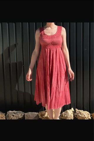 Vestido rosado midi boho