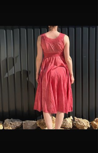 Vestido rosado midi boho