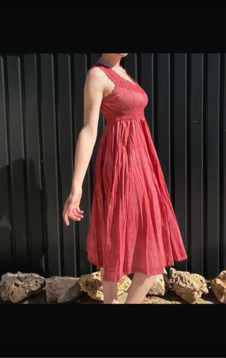 Vestido rosado midi boho
