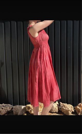 Vestido rosado midi boho