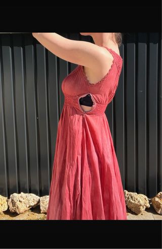 Vestido rosado midi boho
