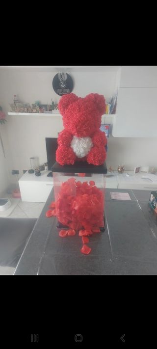 Orsetto rose rosse 35 cm