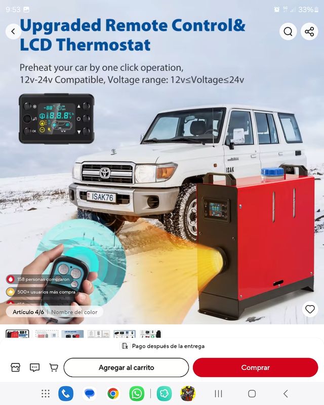 Calentador aire portatil diesel