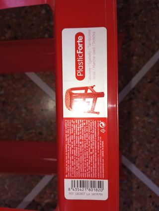 Sgabello PlasticForte rosso, H 49 cm