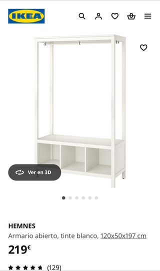 Armario abierto HEMNES blanco