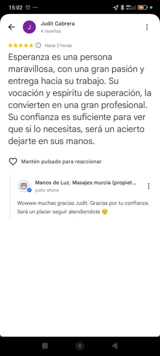 Masajes en Murcia. Manos de luz