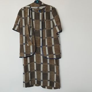 Vestido+Chaqueta - Talla 40- Beige/Marrón