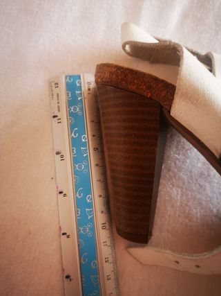 Zapatos-sandalias tacon 10 cm cuero 41 blanco