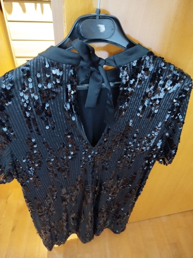 Vestido lentejuelas negro