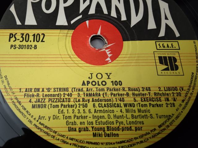 Vinilo Joy - Apolo 100