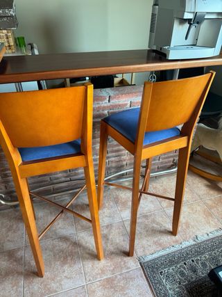 2 Butacas barra madera azul