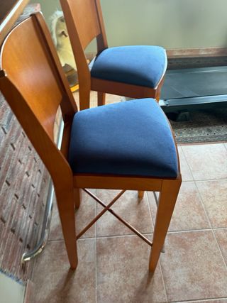 2 Butacas barra madera azul