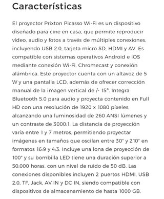 Prixton Picasso P50 - Proyector 9000 lúmenes