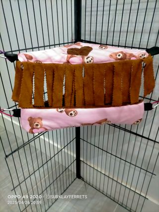 Conjunto hurón marrón y rosa