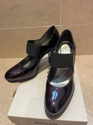 Hogan decolletè in vernice bordeaux 37 1/2