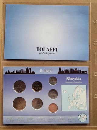 Slovacca Slovakia Set di 7 monete Nuovo