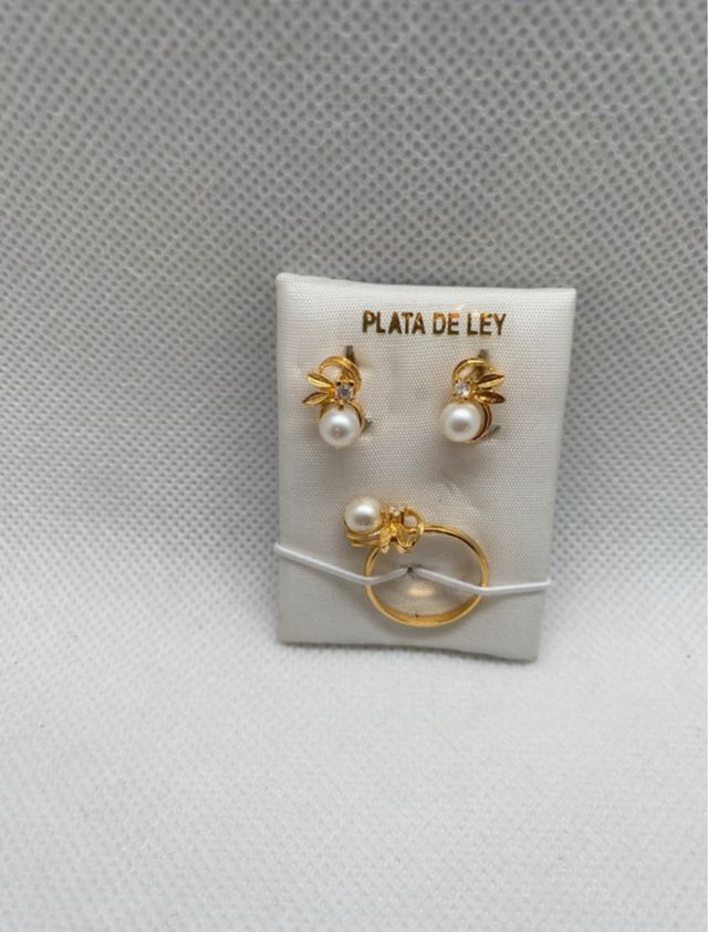 Juego de comunión plata 925 chapado en oro